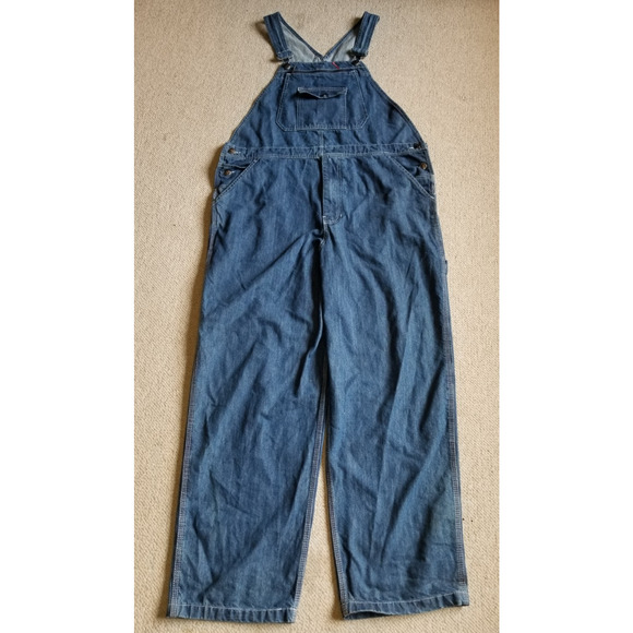 Mens Overalls-CRAFTSMAN-blue denim bib overalls Carpenter Workwear-38x30 - Picture 1 of 7
